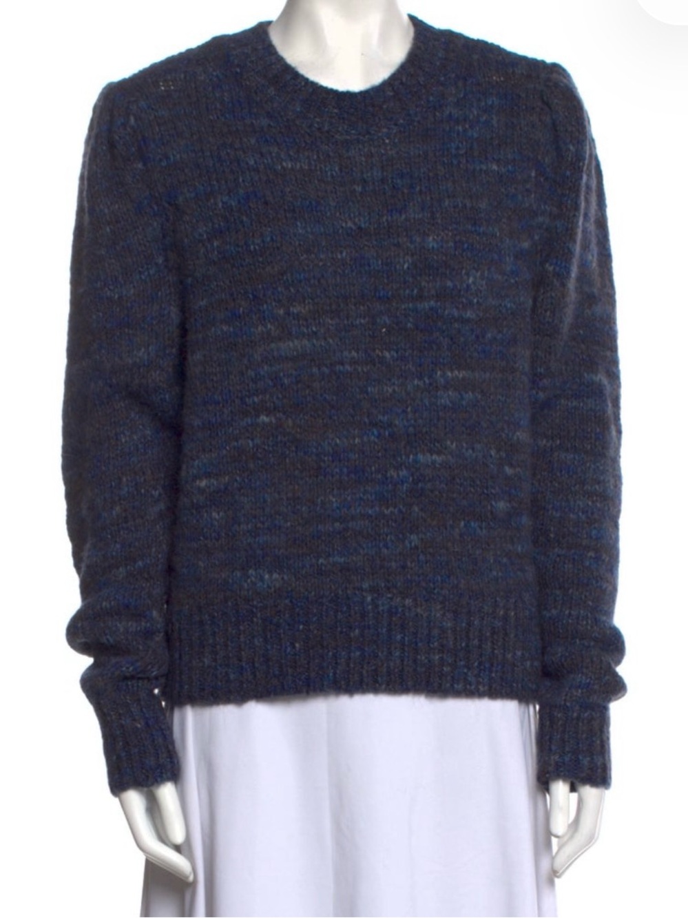 Isabel Marant Heathered Navy and Charcoal Crewneck Sweater